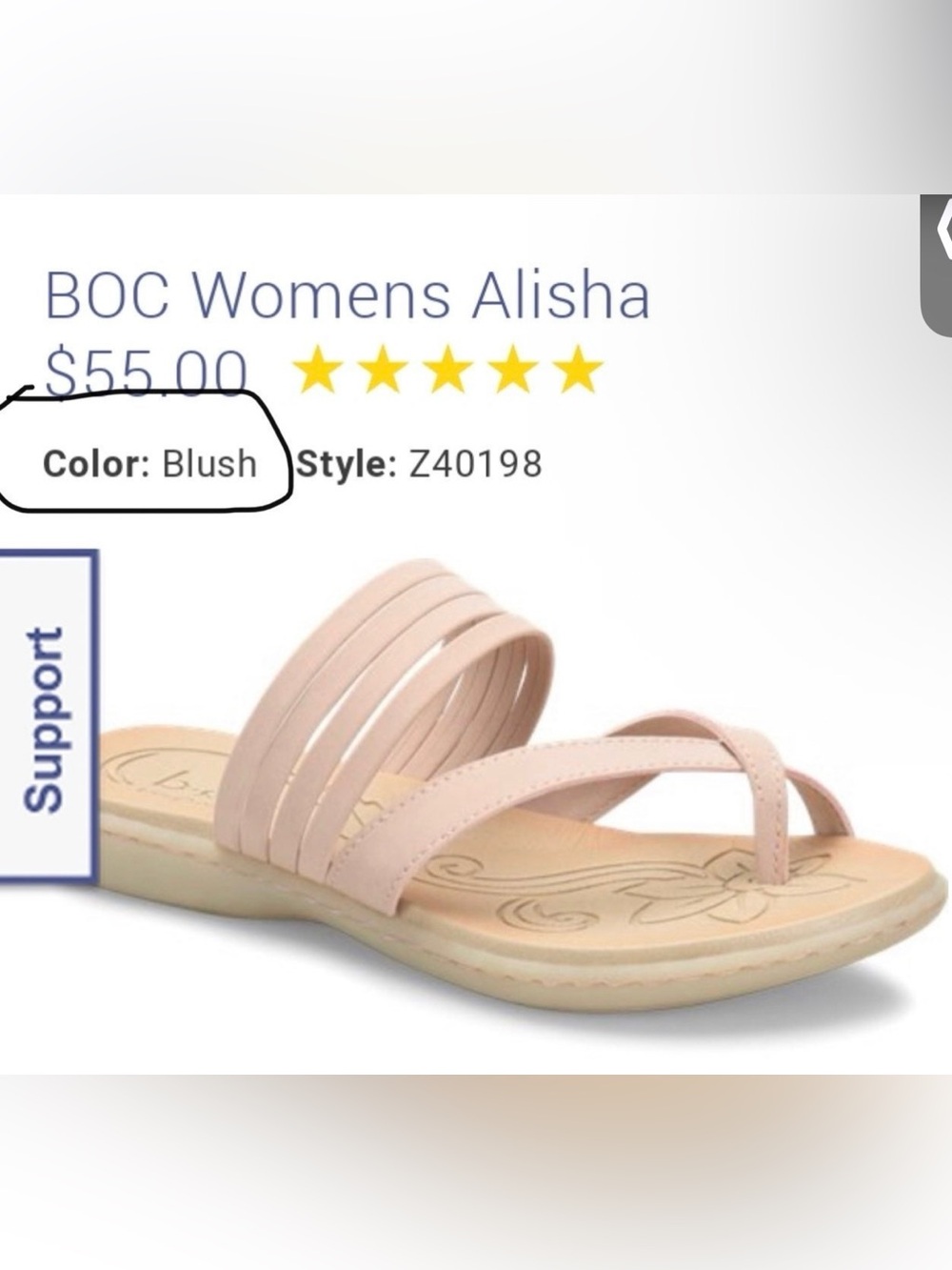 boc Alisha Women's Blush Strappy Slide Sandal